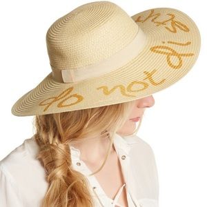 August Hat Do Not Disturb Wide Brim Floppy Sun Hat